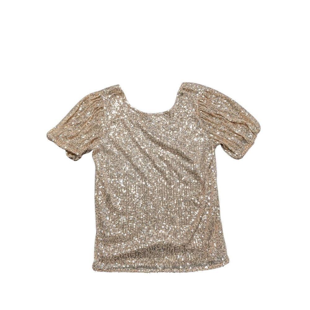 NWOT A.U.W Sequin Gold Top Women's Size Small